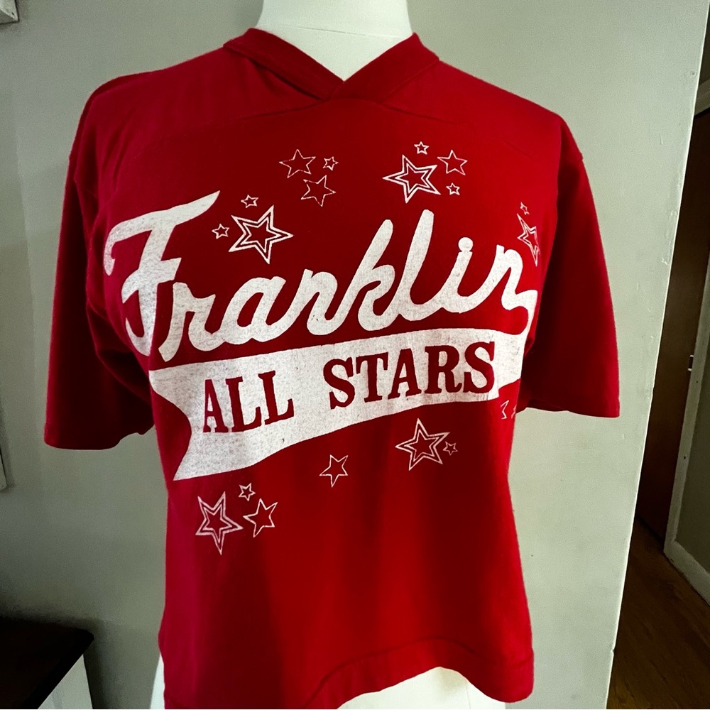 VINTAGE cropped baseball tee size small
